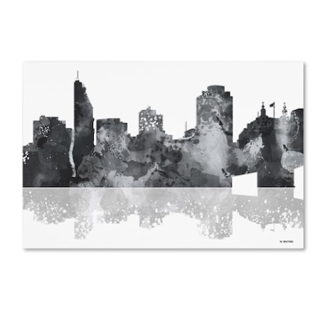 Marlene Watson 'Cincinatti Ohio Skyline BG-1' Canvas Art,16x24